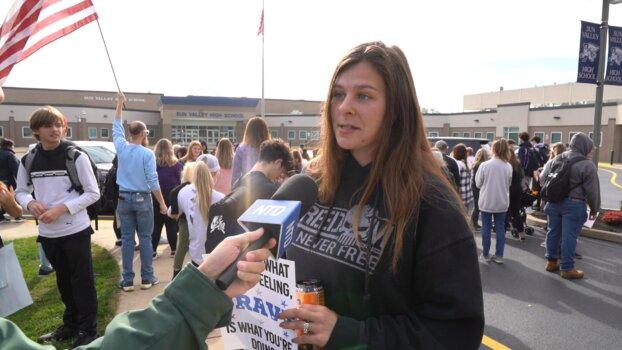 Alyssa Walsh said the bathroom issue is about safety. (William Huang/The Epoch Times)