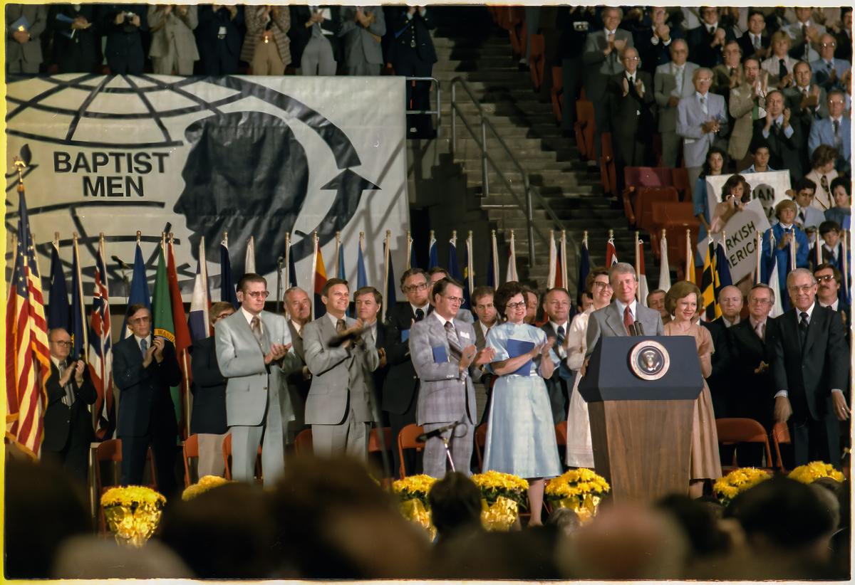 Jimmy Carter and Rosalynn Carter at the Southern Baptist Convention in Atlanta. (National Archives and Records Administration)