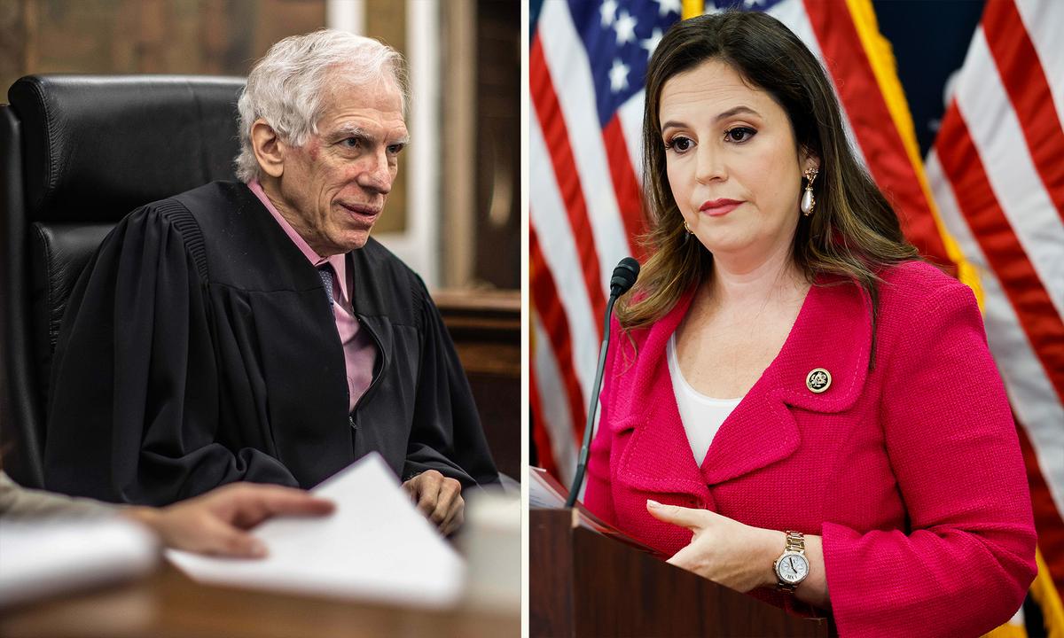 (L) New York Supreme Court Justice Arthur Engoron. (Dave Sanders/Pool Photo via AP) / (R) House Republican Conference Chair Rep. Elise Stefanik (R-N.Y.). (Anna Moneymaker/Getty Images)