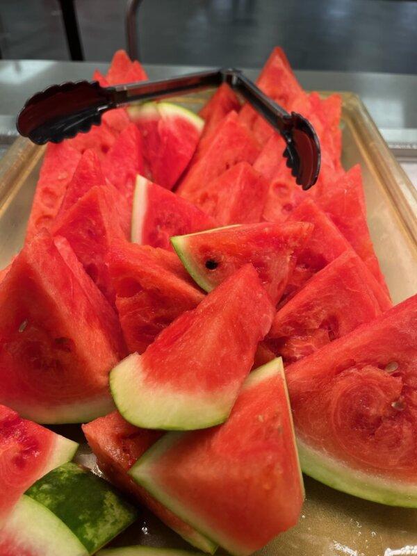 Coppell ISD in Coppell, Texas, bought locally grown watermelon to add to its school lunches. (Courtesy Coppell ISD)