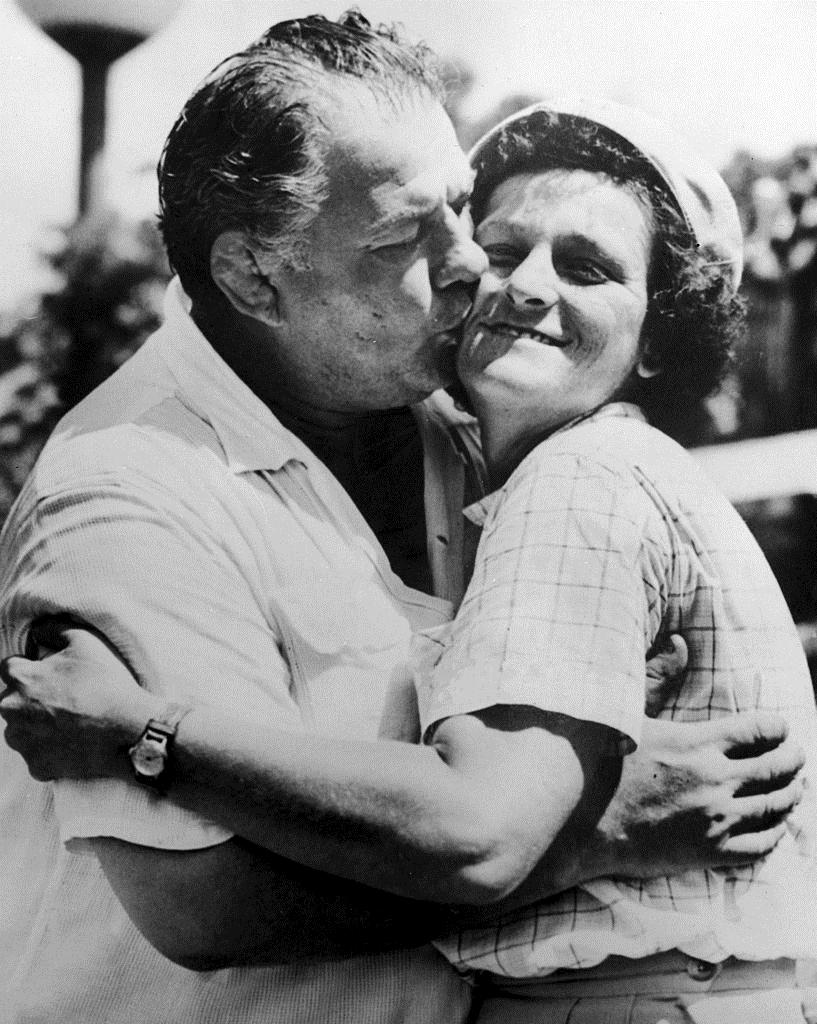 MGM Television press photo of Babe and George Zaharias, circa 1955. (Public Domain)
