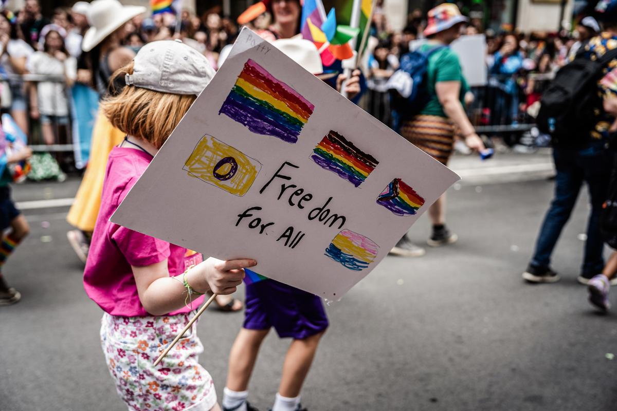 The annual New York City Pride March in New York City on June 25, 2023. (Samira Bouaou/The Epoch Times)
