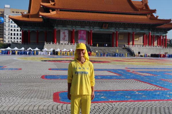 Park Mi-ra at Taiwan’s Liberty Square on Dec. 9, 2023. (Frank Fang/The Epoch Times)