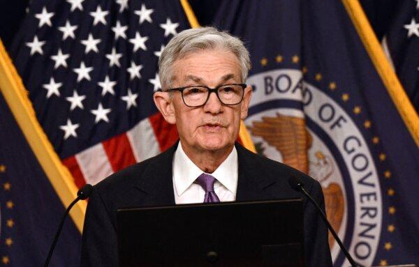 Federal Reserve Chairman Jerome Powell holds a press conference at the end of Monetary Policy Committee meeting in Washington on Dec. 13, 2023. (Brendan Smialowski/AFP via Getty Images)
