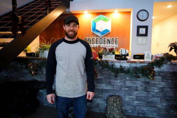 Casey Gardner, account coordinator at Creedence Energy Services, in Williston, N.D., on Dec. 22, 2023. (Madalina Vasiliu/The Epoch Times)