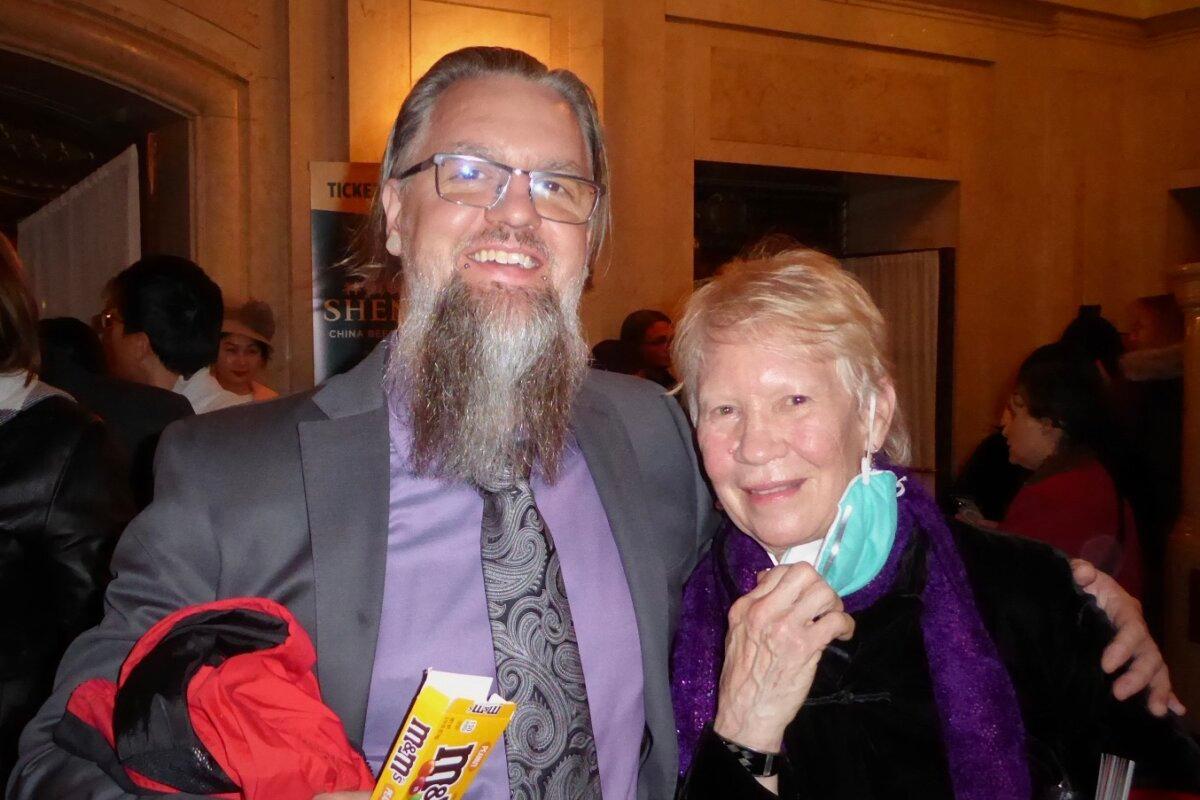 Eric Love (L) and Pat Cronin at Shen Yun's evening performance at the Boch Center Wang Theatre, in Boston, on Dec. 28, 2023. (Frank Liang/The Epoch Times)