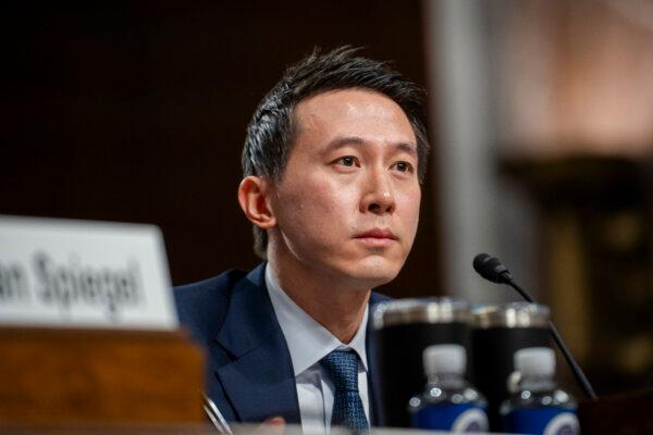 TikTok CEO Shou Zi Chew testifies before the Senate Judiciary Committee in Washington on Jan. 31, 2024. (Madalina Vasiliu/The Epoch Times)