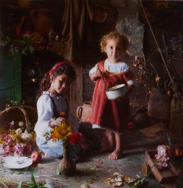 "Time to Play" by Clodoaldo Geovani Martins. Oil on canvas; 30 inches by 36 inches. (Courtesy of the NTD International Figure Painting Competition)