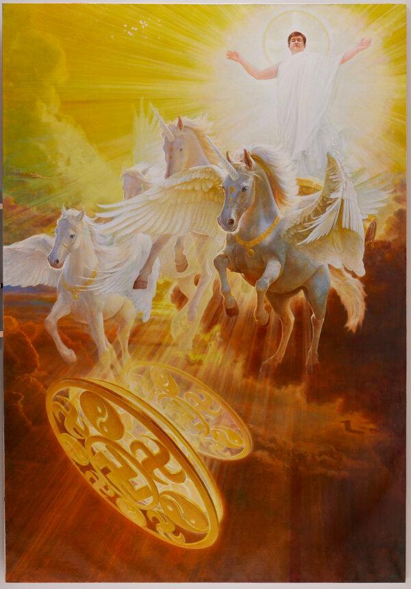 The center panel of "The Infinite Grace of Buddha," by Yuan Li of Japan. (NTD International Figure Painting Competition)