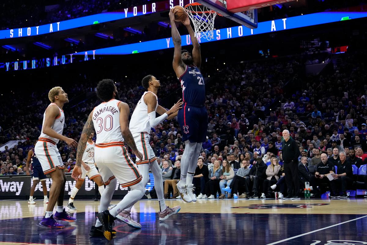 Joel Embiid Sets Franchise Record With 70 Points in 76ers’ Win Over Wembanyama, Spurs
