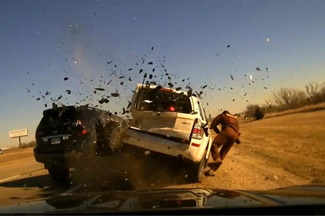 Oklahoma Trooper Violently Thrown to Ground as Vehicle on Interstate Hits One He’d Pulled Over