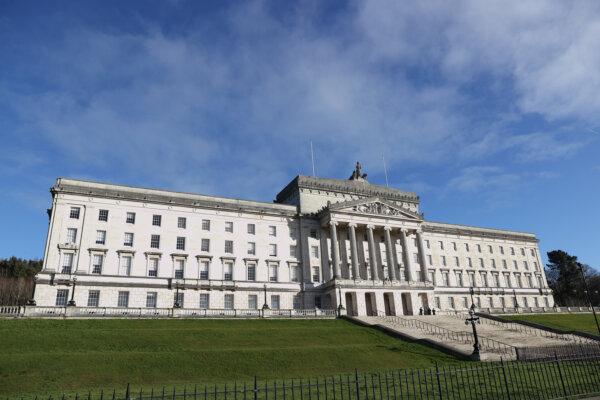 A general view of Parliament Buildings in the Stormont Estate area of Belfast, Northern Ireland, on Jan. 30, 2024. (Liam McBurney/PA Wire)