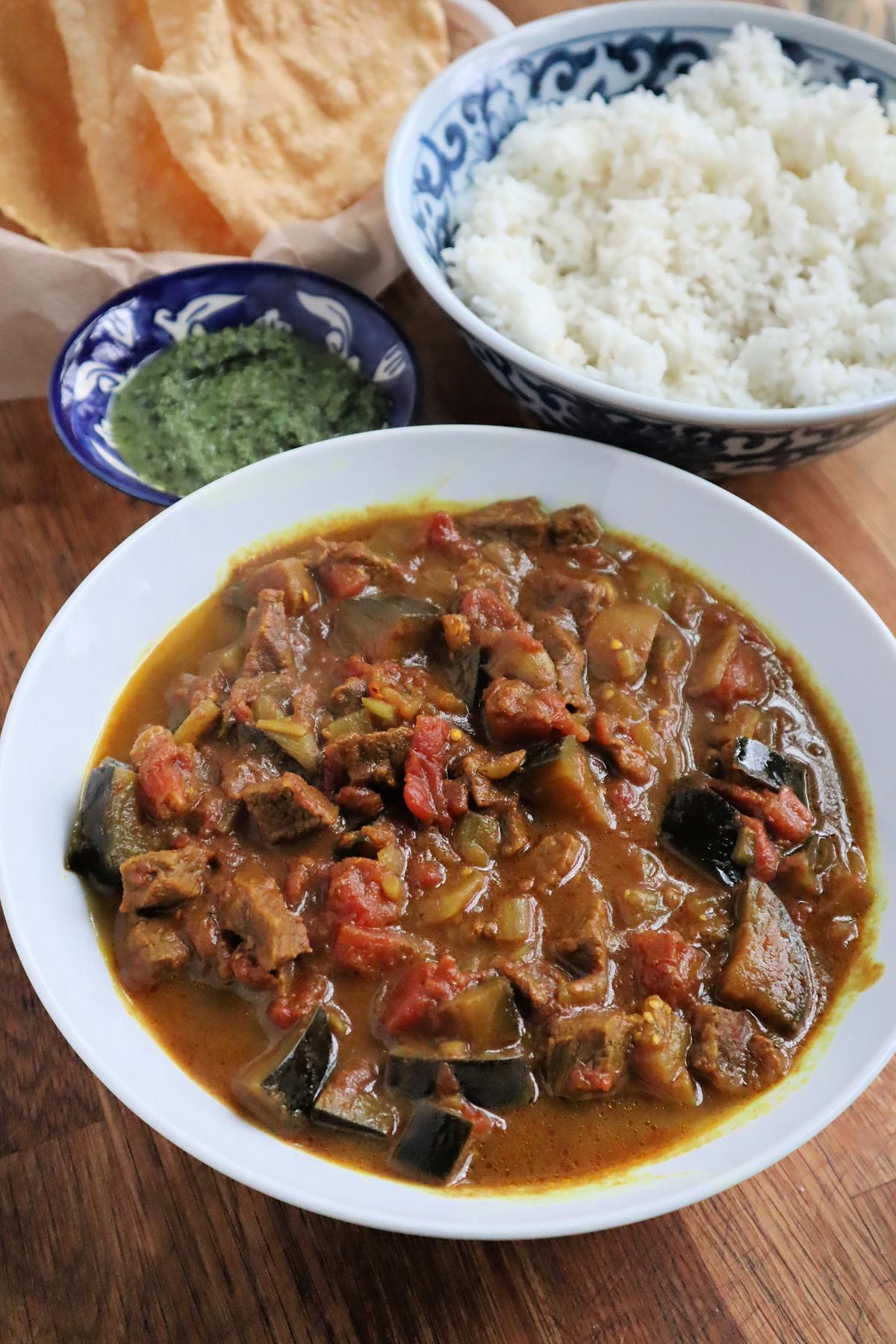 Beef and Eggplant Curry Offers Adapted Indian Flair