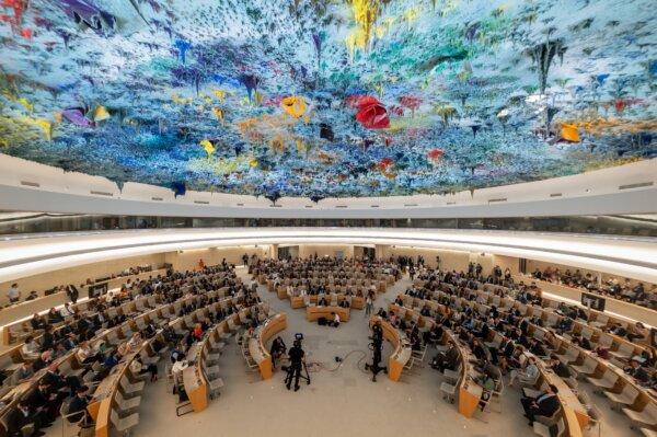 The opening session of the 53rd U.N. Human Rights Council in Geneva on June 19, 2023. (Fabrice Coffrini/AFP via Getty Images)