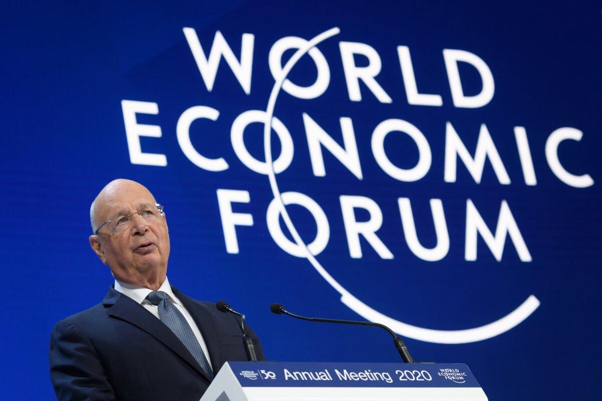 World Economic Forum (WEF) founder and Executive Chairman Klaus Schwab delivers a speech at the Congress center during the WEF annual meeting in Davos, on Jan. 21, 2020. (Fabrice Coffrini/AFP via Getty Images)