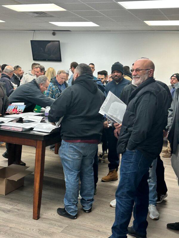 Volunteers prepare to canvas in support of Mazi Pilip at the GOP Club in Franklin Square, N.Y., on Feb. 7, 2024 (Courtesy of Juliette Fairley)