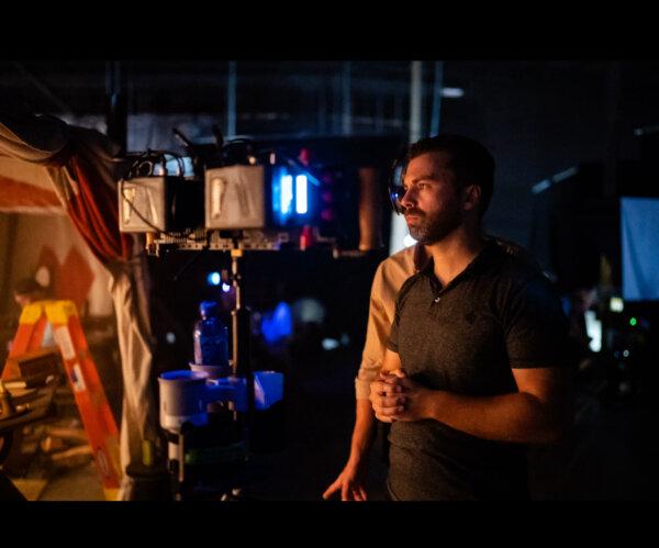 Aaron Burns on the set of "Birthright: Outlaw 2023" in October 2022 (Courtesy of Johnathan Schutz)