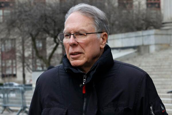 Former CEO of the National Rifle Association (NRA) Wayne LaPierre leaves the New York State Supreme Court, on Feb. 21, 2024. (Michael M. Santiago/Getty Images)