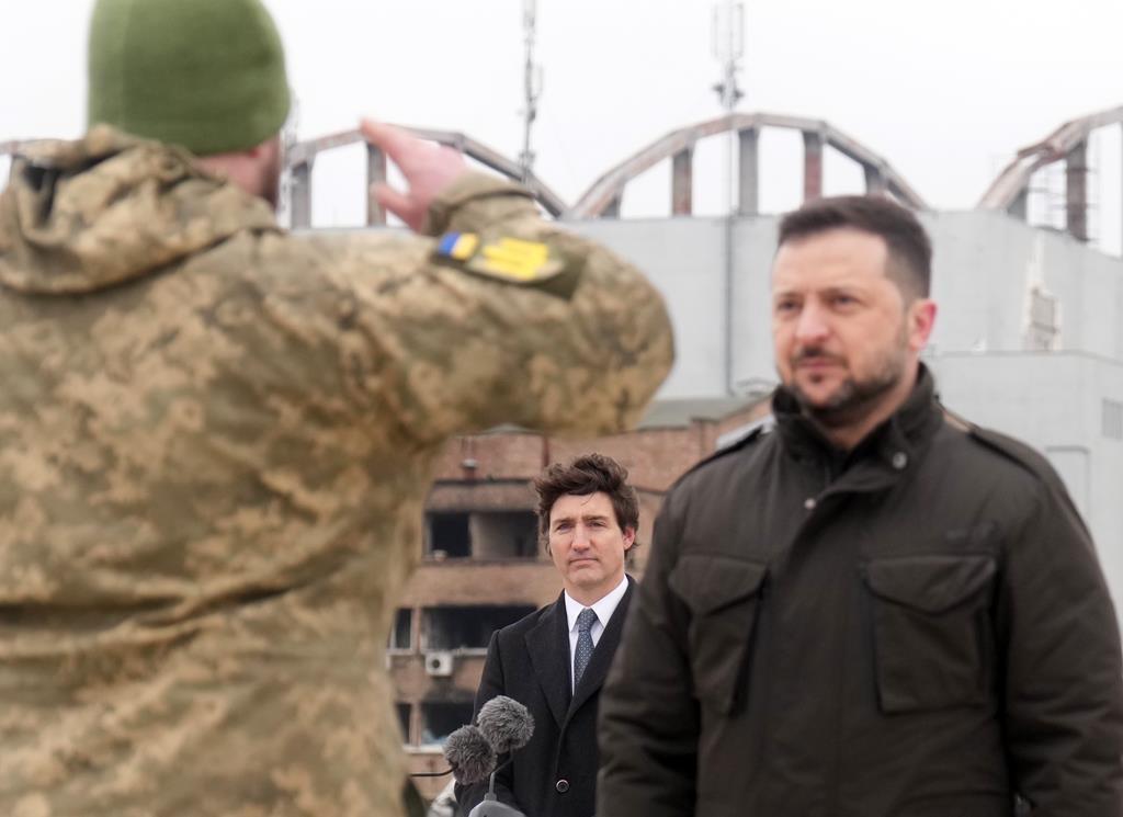 Trudeau Visits Ukraine on War’s Two-Year Anniversary, Signs Support Pact
