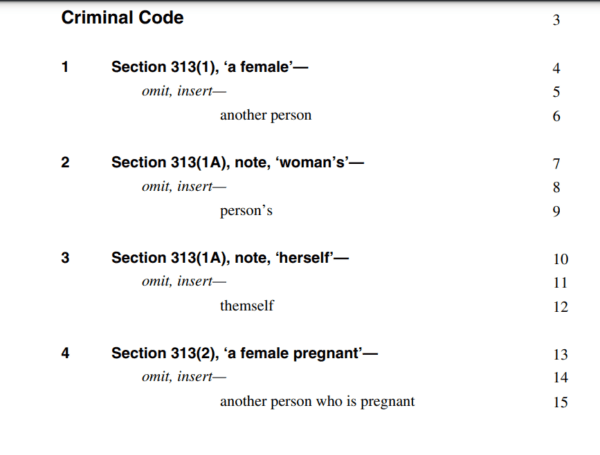 An extract from the Queensland Health and Other Legislation Amendment Bill (No. 2) 2023