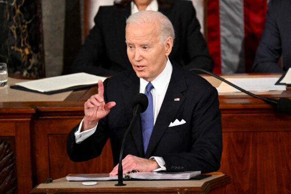 President Joe Biden delivers the State of the Union address in the House Chamber of the U.S. Capitol in Washington, on March 7, 2024. (Mandel Ngan/AFP/Getty Images)