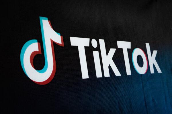 The logo of the social media video-sharing app TikTok is displayed during the launch of TikTok and Indonesia's leading e-commerce site Tokopedia's Buy Local Campaign in Jakarta, Indonesia, on Dec. 12, 2023. (Yasuyoshi Chiba/AFP via Getty Images)