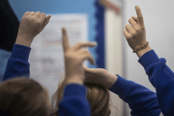 School children in a classroom, in a file photo on Nov. 27, 2019. (Danny Lawson/PA Wire)