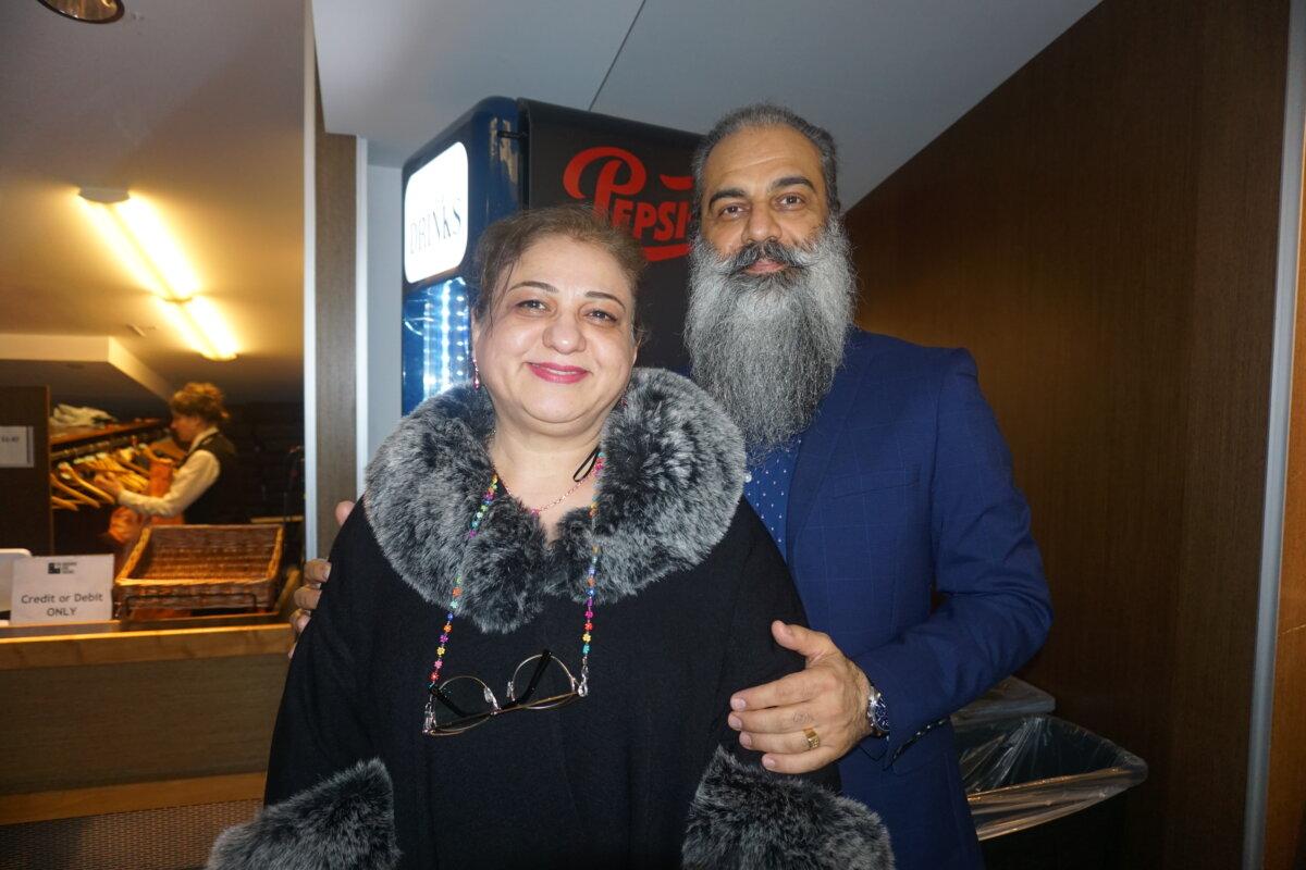 Keivan Nasirnia and Nasim Kalantari enjoyed Shen Yun at the Queen Elizabeth Theatre in Vancouver, Canada, on March 23, 2024. (Yawen Hung/The Epoch Times)