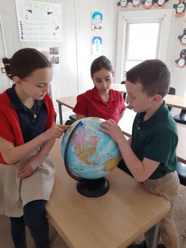 Rebecca Huffman's students can even identify the "-stan" countries on a globe or map. (Courtesy of Rebecca Huffman)
