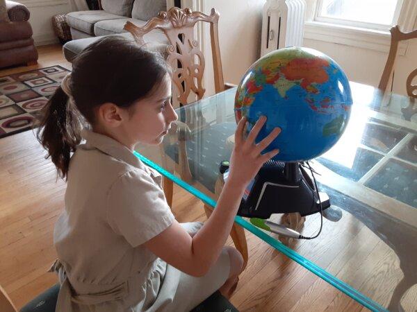 Students are encouraged to play geography games at home to improve their knowledge. (Courtesy of Rebecca Huffman)