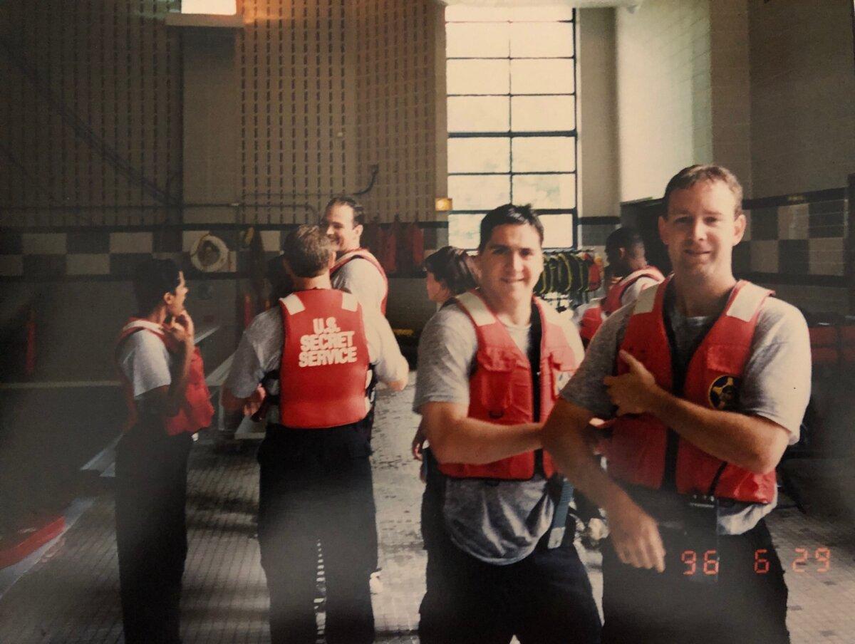 Mr. Valentine (far R) during his training days. (Courtesy of Kenneth Valentine)
