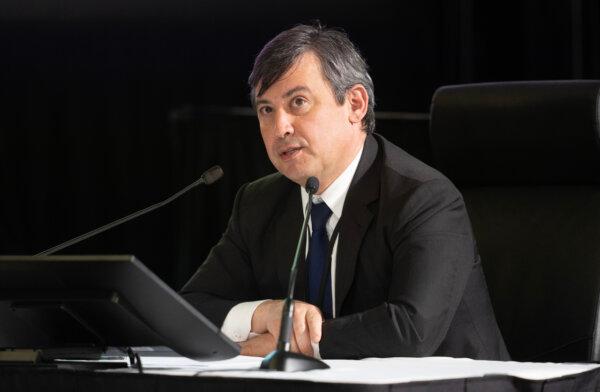 Conservative MP Michael Chong appears as a witness at the Foreign Interference Commission in Ottawa on April 3, 2024. (The Canadian Press/Adrian Wyld)