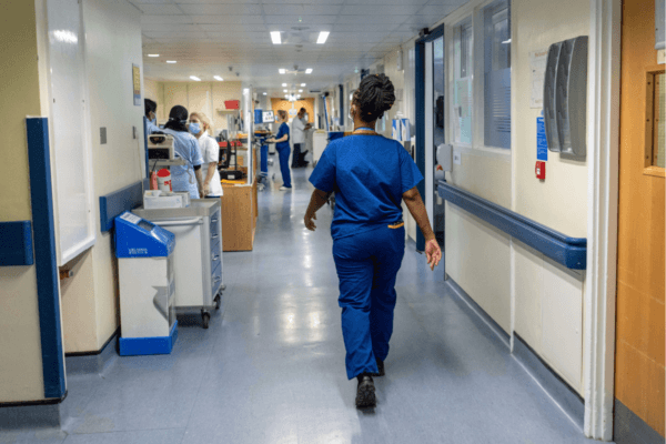 File photo of staff on an NHS hospital ward on Jan. 18, 2023. (Jeff Moore/PA Wire)