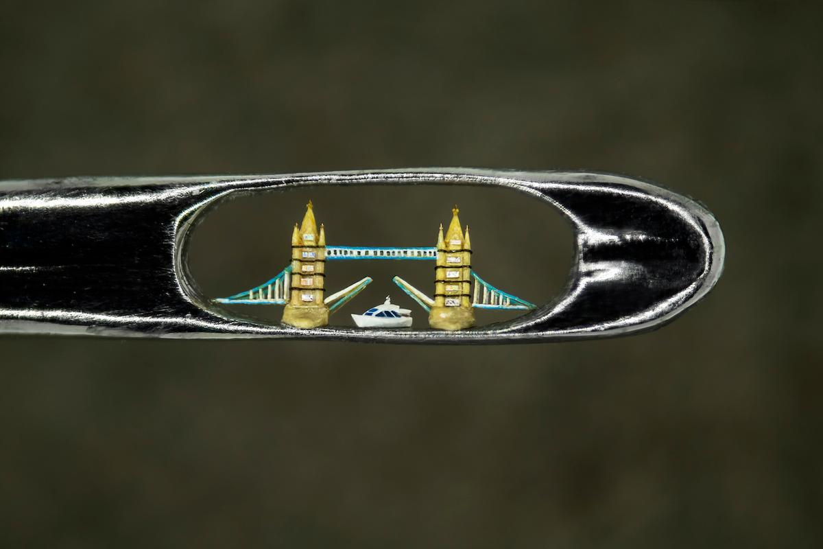London Bridge Eye of Needle. (Courtesy of Paul Ward Photography via Willard Wigan)