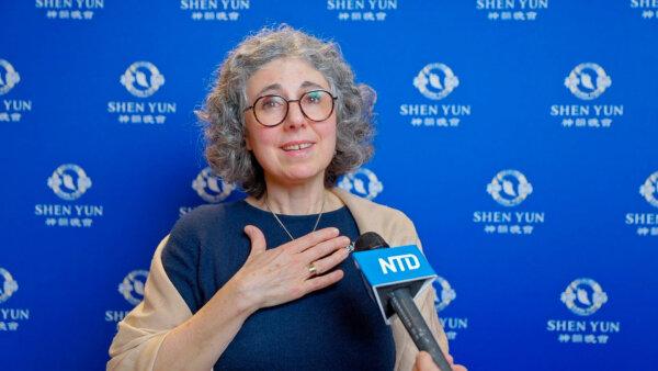 Marta Caparros Rodriguez watches Shen Yun in Berlin, Germany, on April 18, 2024. (NTD)