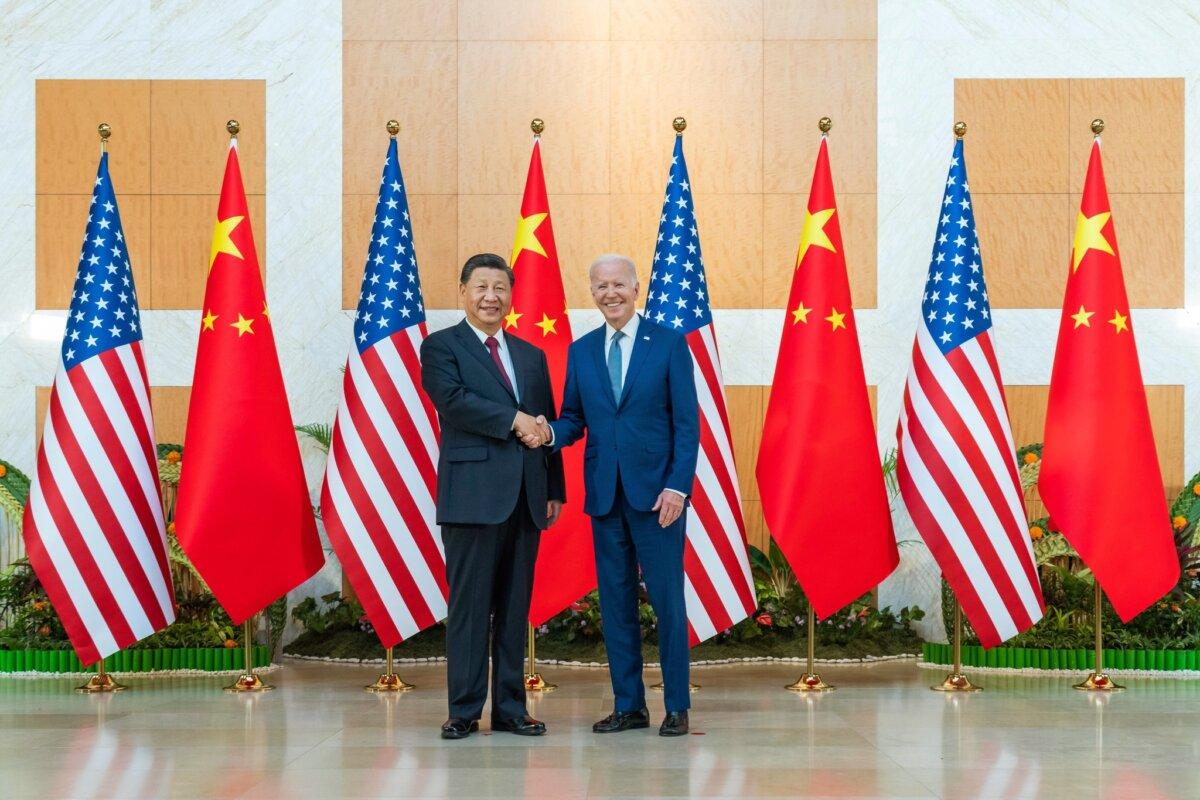 Chinese leader Xi Jinping and President Joseph Biden at the 17th G20 summit in Bali, November 2022. (Public Domain)