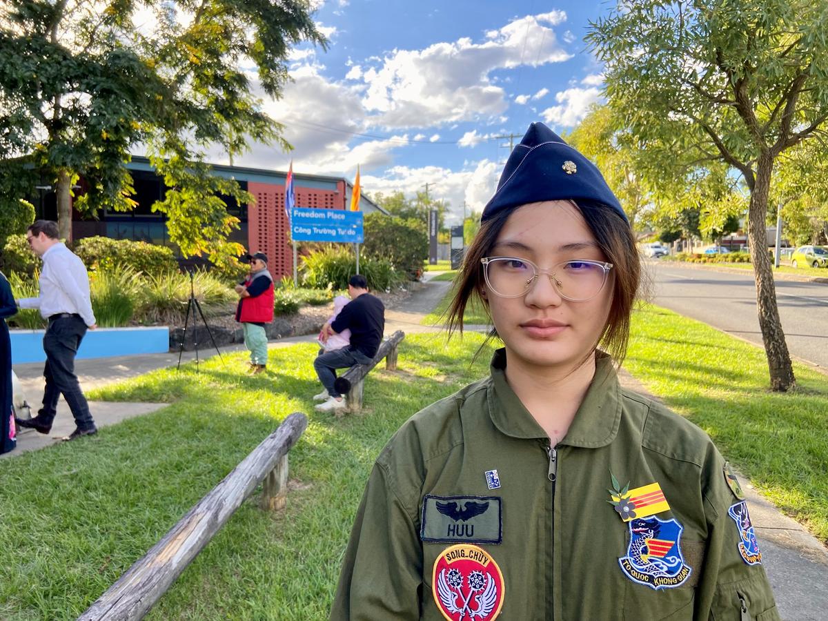 Truc Doan, a second generation Vietnamese migrant to Australia attending the anniversary of the April 30, 1975 Fall of Saigon in Inala, Brisbane of Australia on April 30, 2024. (Daniel Teng/The Epoch Times)