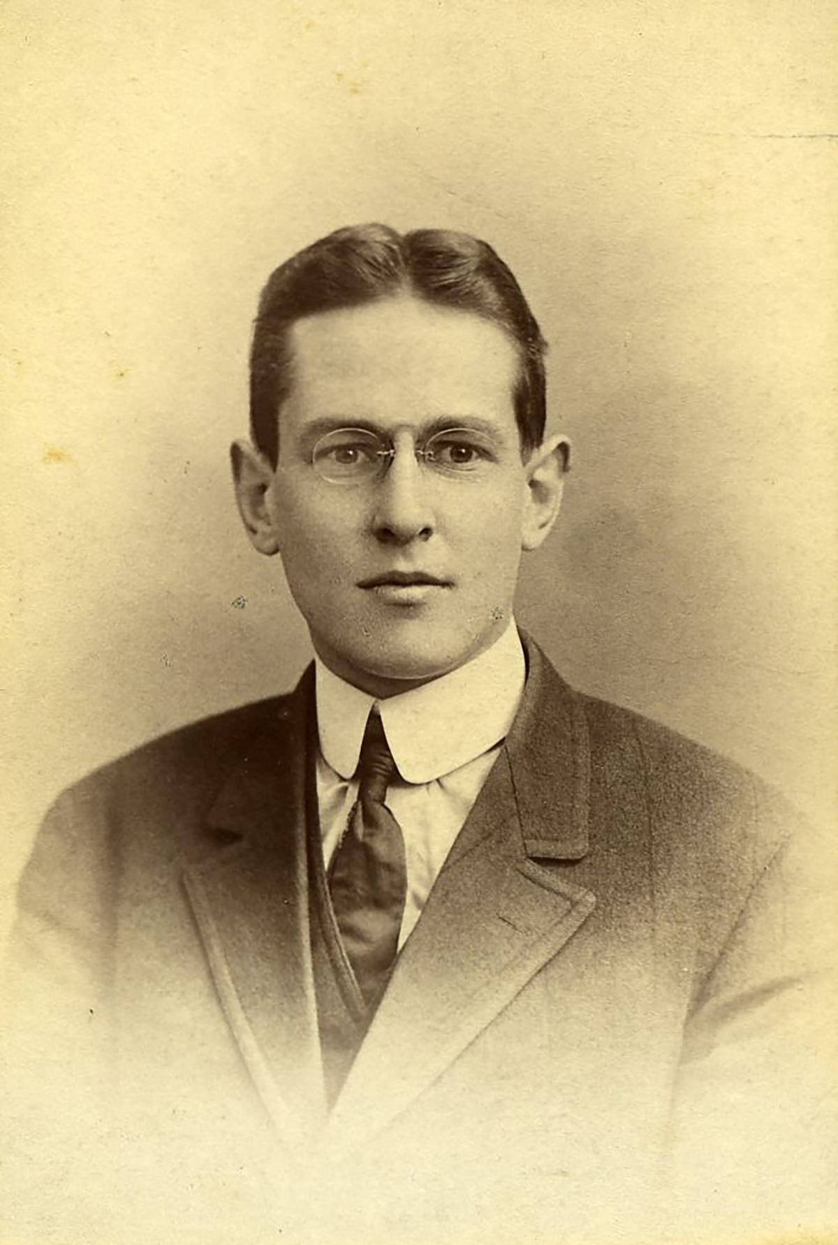 A portrait of Winthrop Pickard Bell, one of Nova Scotia's foremost scholars and historians, in 1920. (Mt. Allison University Archives, 6501/17/2/1)