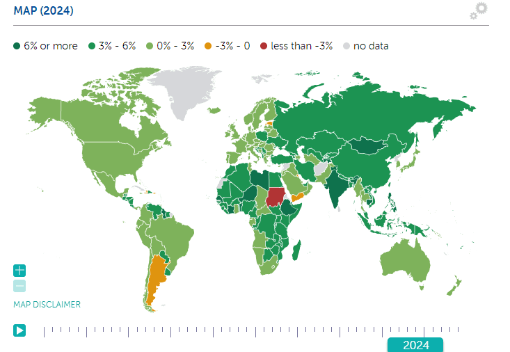 (Source: Global GDP Growth by Country/The International Monetary Fund)
