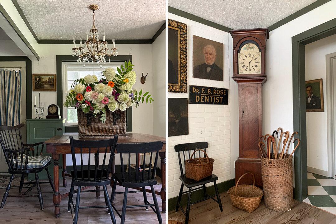 Woman Thrifts and Transforms Her 1950s Ranch Home Into An Early-American, Primitive-Style Dream House