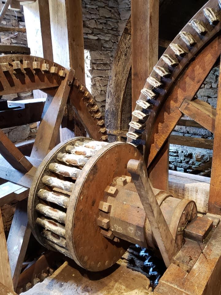 The gears at the Burwell-Morgan Mill are kept in good condition. (Courtesy of Clarke County Historical Association)