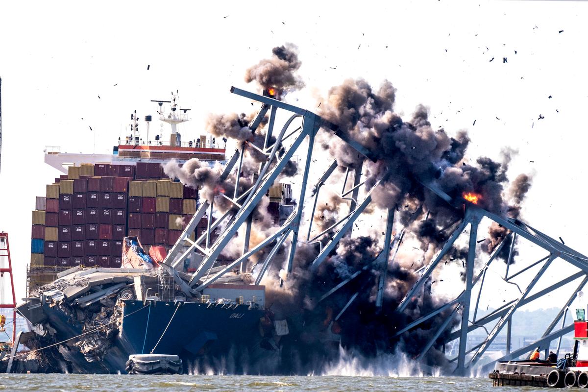 Controlled Demolition Removes Largest Remaining Span of Baltimore Bridge