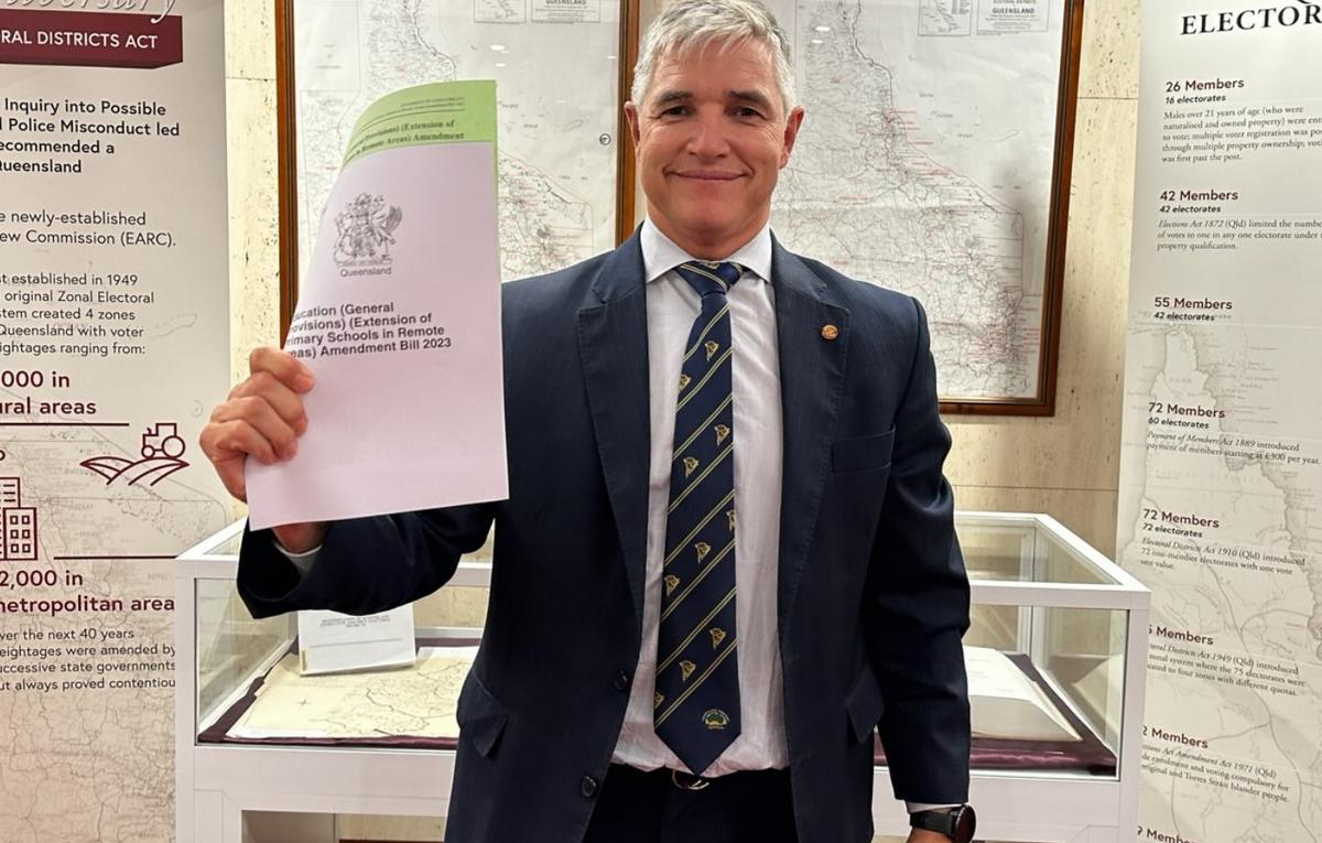 Robbie Katter attempted a bill in parliament in October 2023 to give families more options in schooling. The bill did not pass. (Courtesy of Robbie Katter).