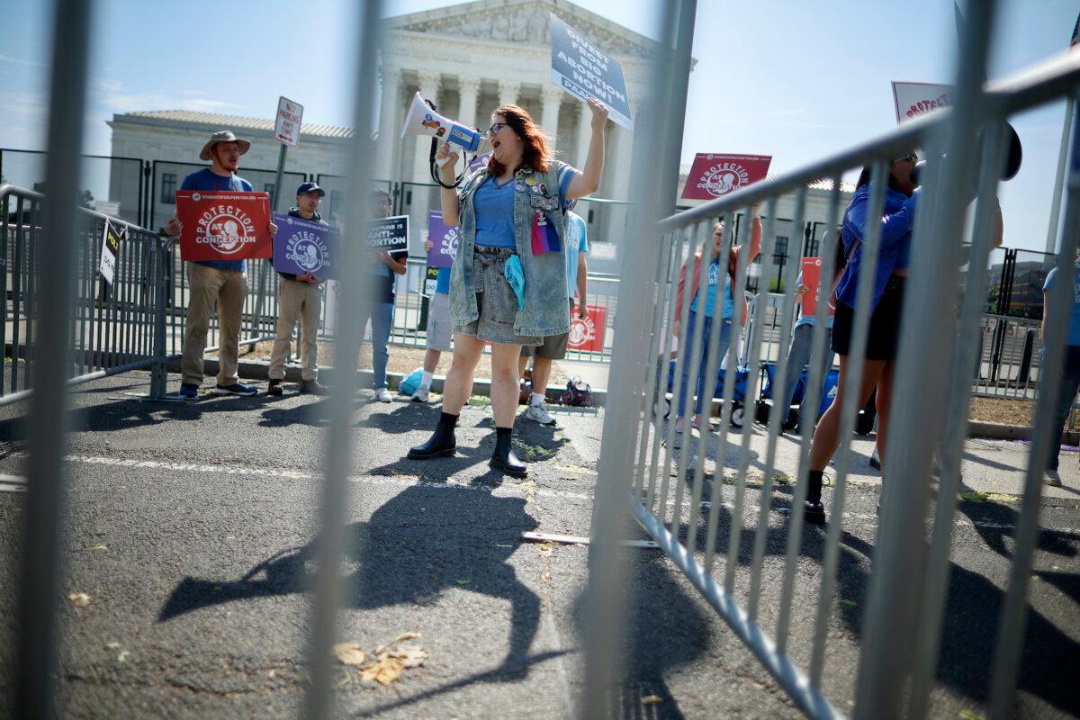 Lauren Handy (C) joins fellow pro-life demonstrators outside the U.S. Supreme Court building in Washington, D.C., on May 23, 2022. (Chip Somodevilla/Getty Images)