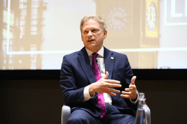 Handout photo issued by King's College London of Defence Secretary Grant Shapps speaking at the London Defence Conference at King's College London, England, on May 22, 2024. (@stolenoranges/King's College London/PA Wire)