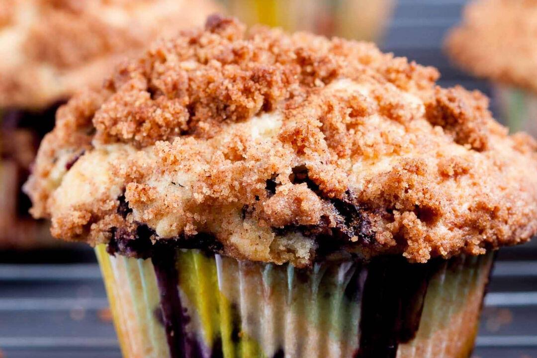 Bakery Style Blueberry Muffins With Streusel