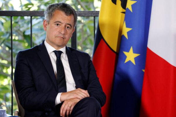 France's Minister for Interior and Overseas Gerald Darmanin attends a meeting with French President Emmanuel Macron, New Caledonia's elected officials and local representatives at the French High Commissioner Louis Le Franc's residence in Noumea, New Caledonia, on May 23, 2024. (Ludovic Marin/Pool/AFP via Getty Images)
