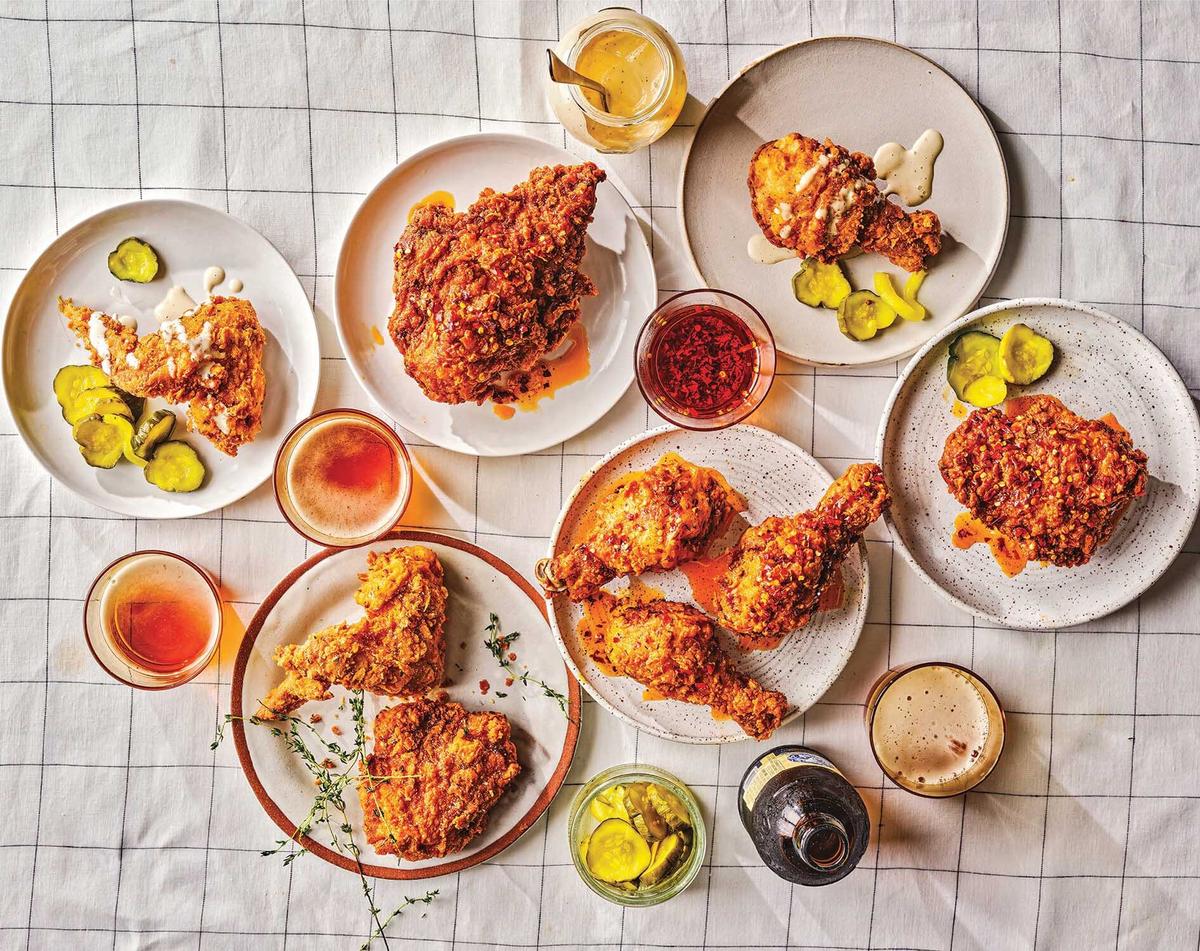 Billy D’s Fried Chicken With Nashville Hot Dip and White Barbecue Sauce