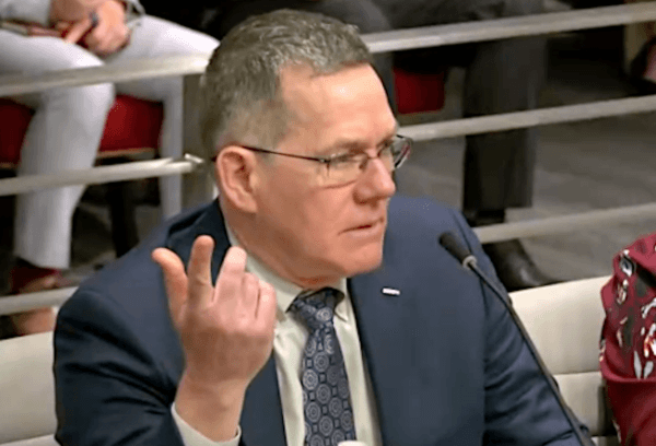 Dr. Arthur de Lorimier, head of the Pediatric Gastroenterology Department at the University of California–Davis, testifies at a hearing in Sacramento, Calif., on May 29, 2024. (Screenshot via The Epoch Times)