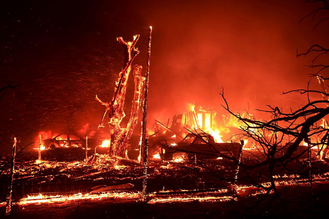 Firefighters Continue Battling Wind-Driven Wildfire East of San Francisco